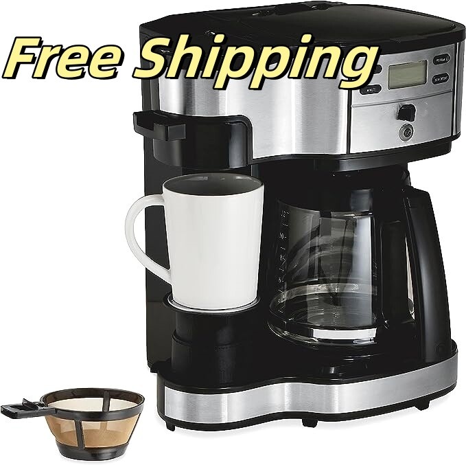 Glass Carafe 12 Cup  Coffee Maker & Single Serve Machine