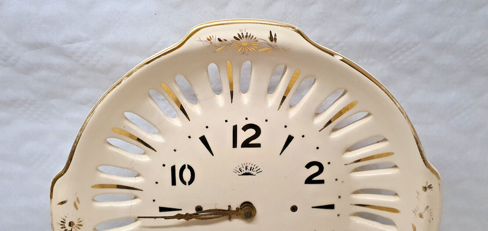 Old Clock Ceramic FFR Cream Color and Gilding