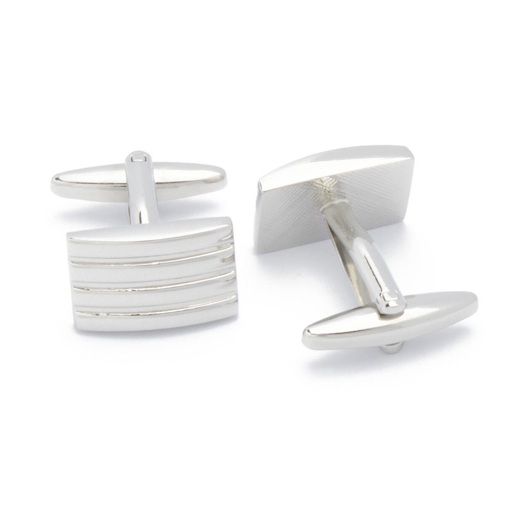 Cufflinks - Beams Silver Rectangular
