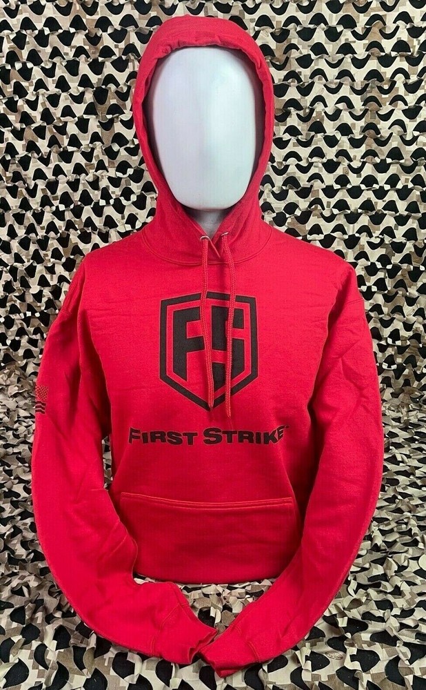NEW First Strike Pull Over Hooded Sweatshirt - Red - Small