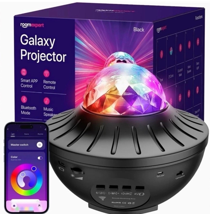RoomExpert Galaxy Projector Smart App Control Bluetooth Music Speaker