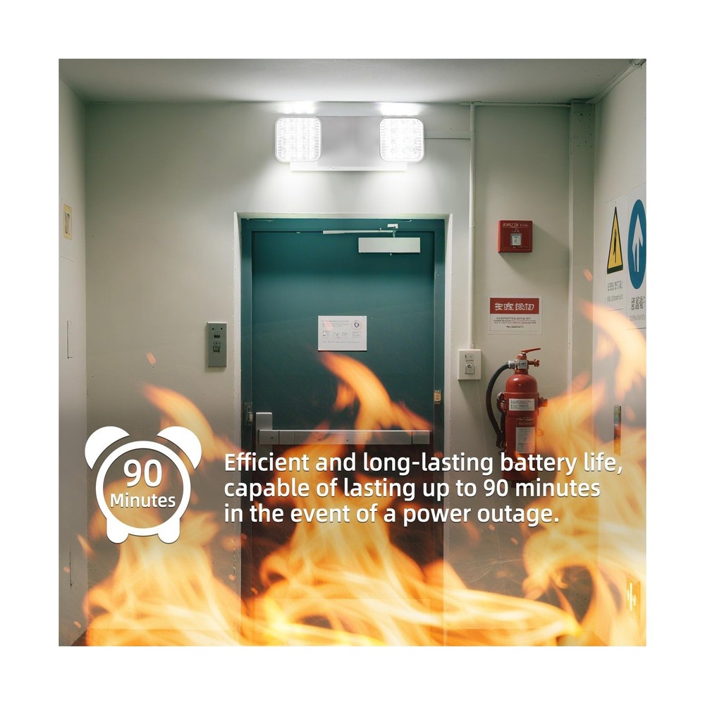 Emergency Light, LED Emergency Lighting with Battery Backup, 2 Adjustable Hea...