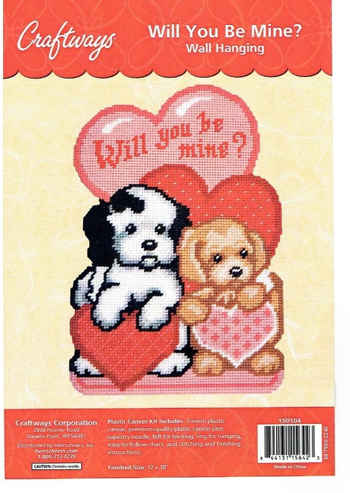 WILL YOU BE MINE  WALL HANGING 7ct  plastic canvas  PATTERN (#TF0663)