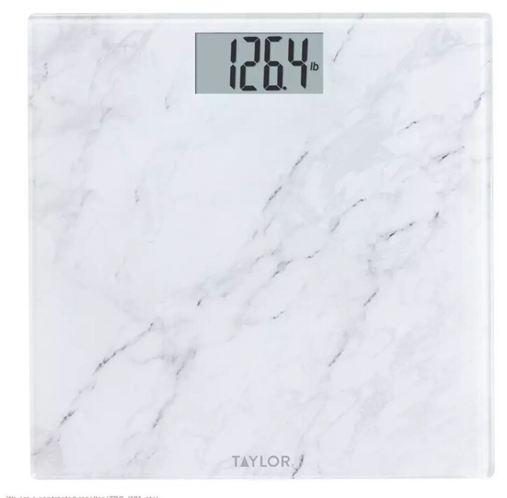 Glass Digital Scale with Marble Design White - Taylor