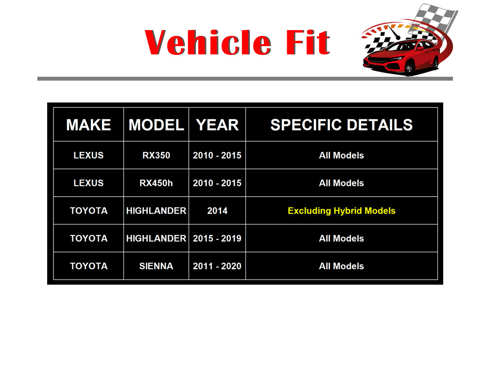Front Rear Slotted Rotors Brake Ceramic Pads for Toyota Sienna Highlander Lexus