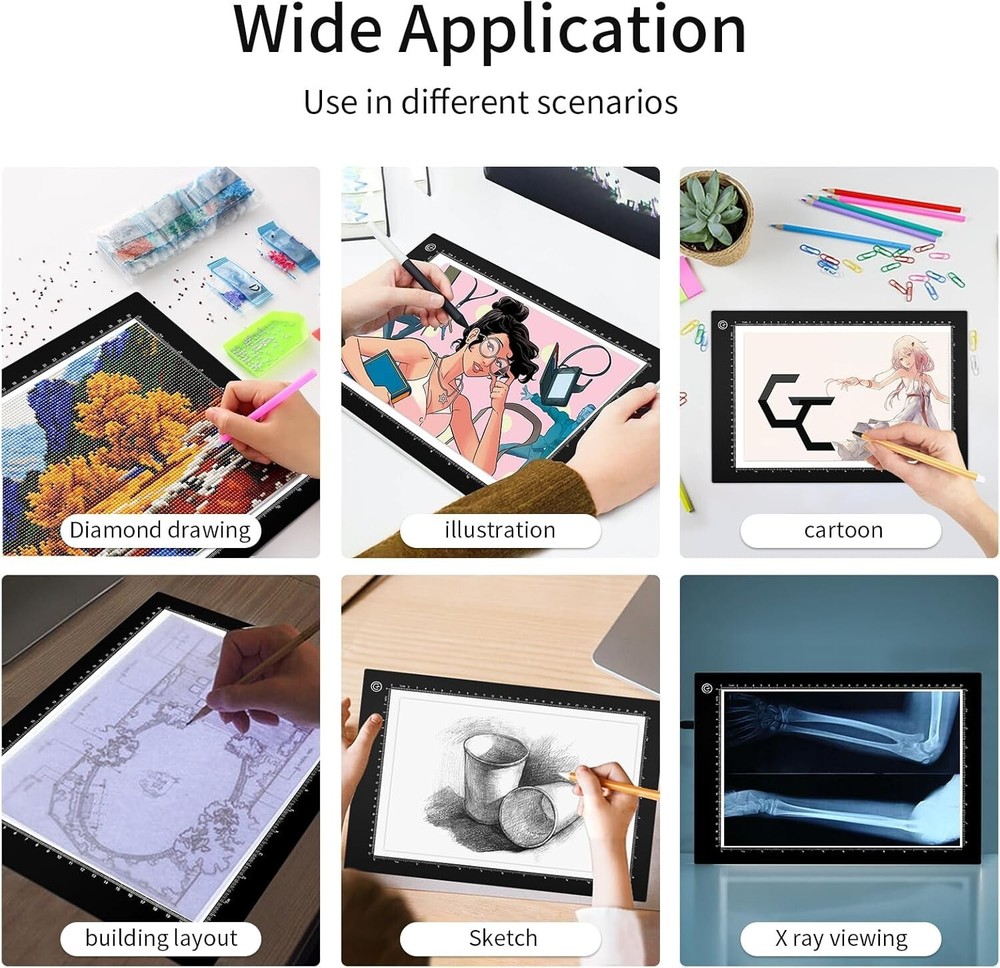 Durable A4 Drawing Light Pad with Adjustable Brightness - Perfect for Sketching