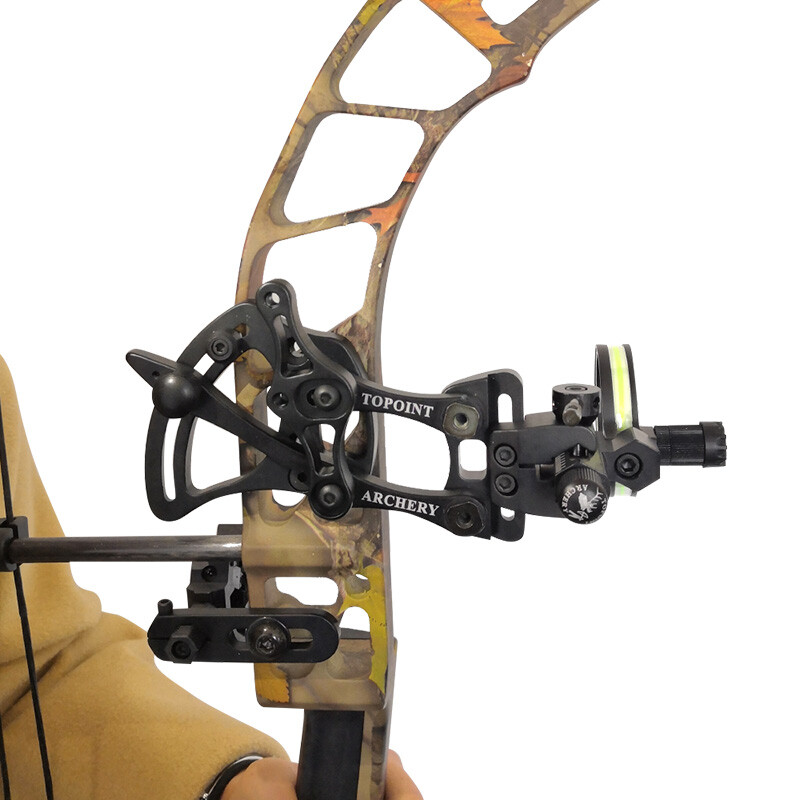 Archery Compound Bow Sight 1 Pin Professional Bow Sight Light Micro Adjustable