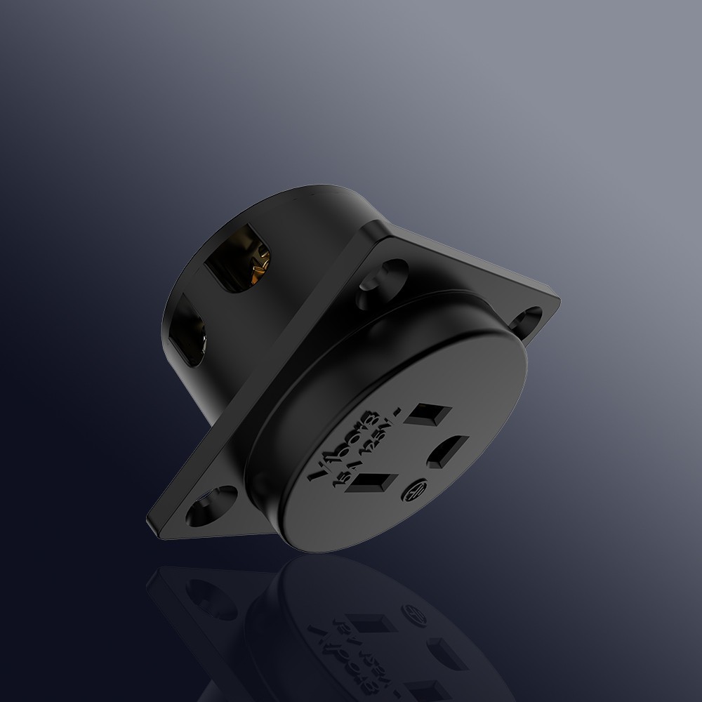 Viborg Pure Copper US Panel mounted receptacle 120V 15A US Socket