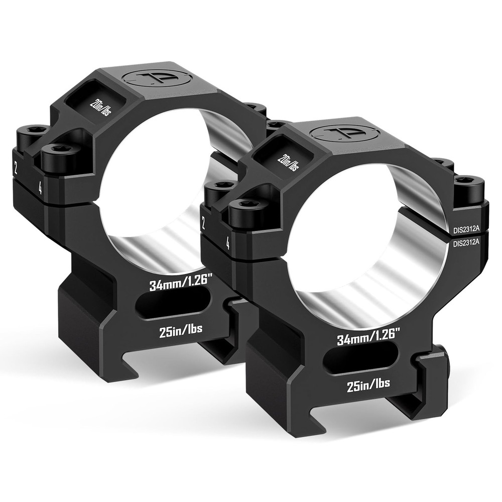 DISCOVERYOPT Precision Scope Rings, Lapped Riflescope Mounts Black