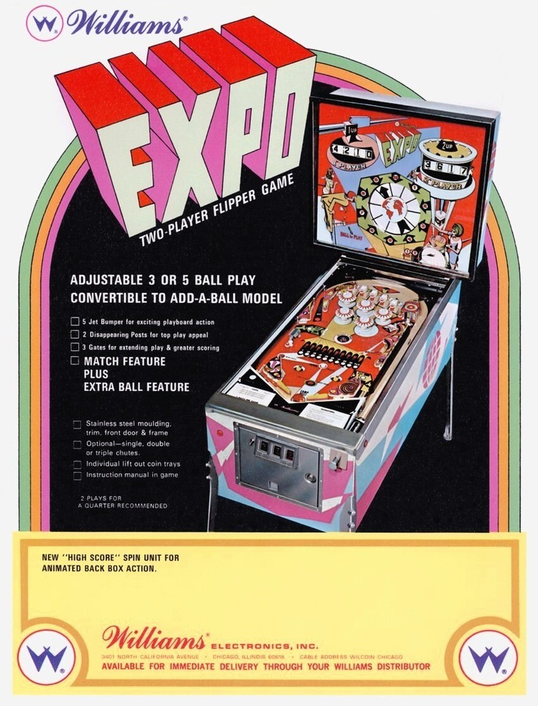 1969 Williams Expo Pinball Machine Rubber Ring Kit