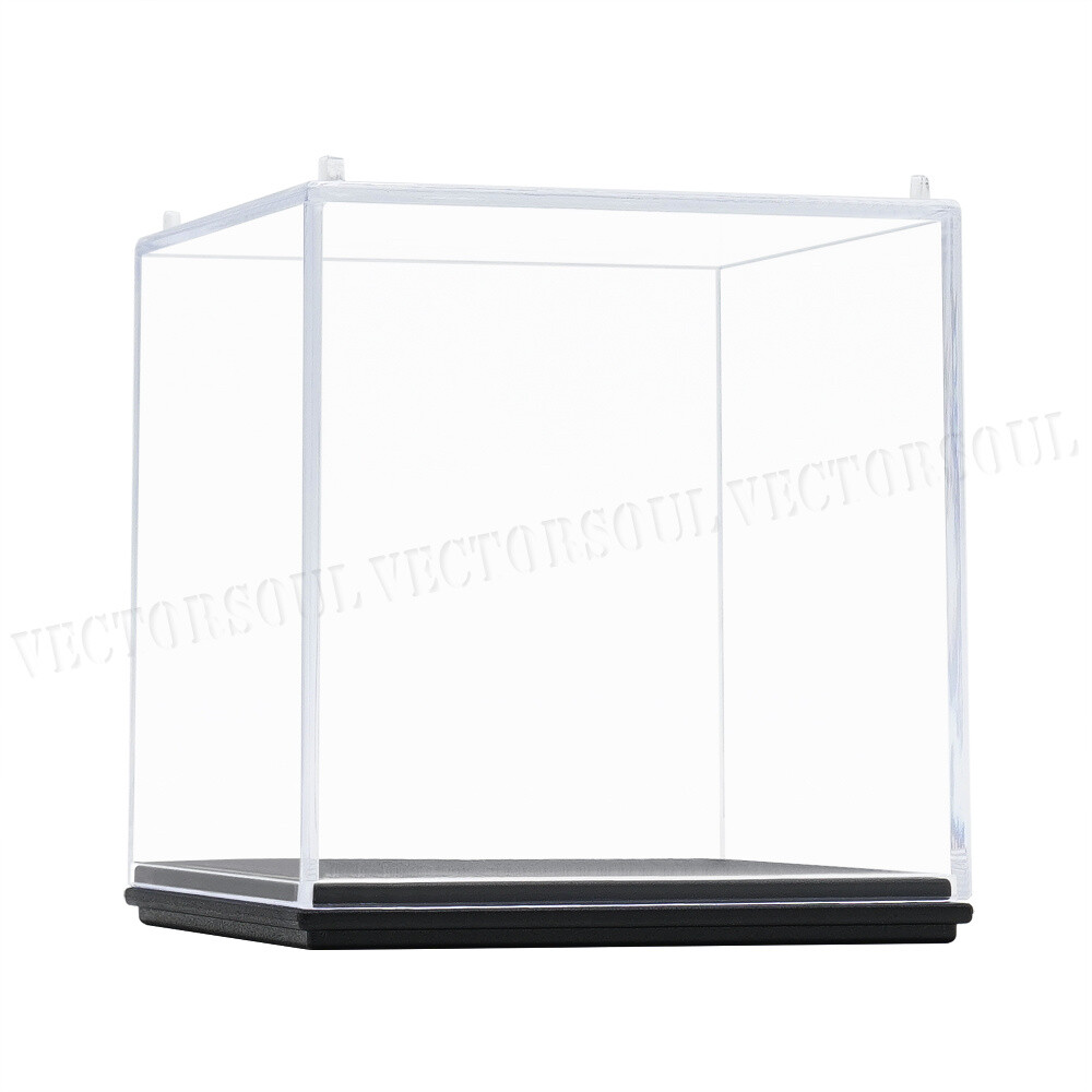 Clear Acrylic Display Box Case Perspex Dustproof Plastic Base Protection 2.75"H
