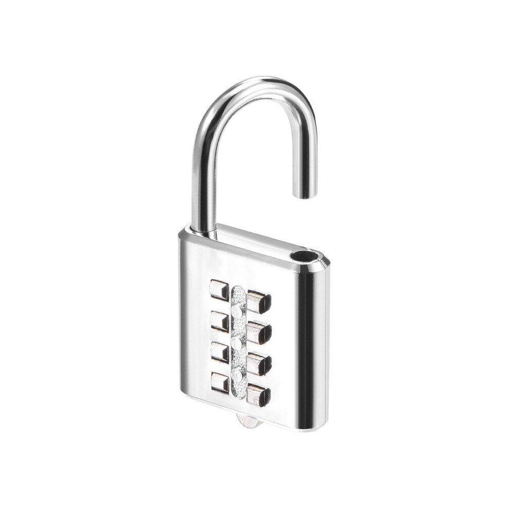 8-Digit Combination Padlock Push Button Lock for Locker Cabinet Silver Tone 2Pcs
