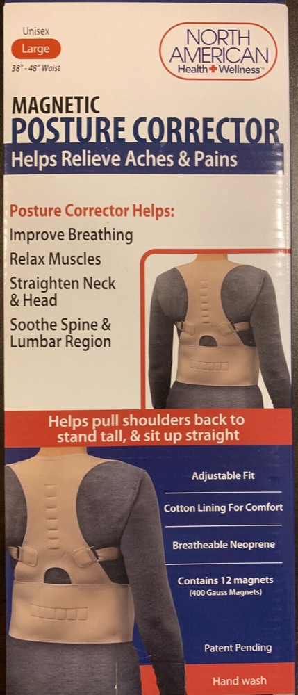 Magnetic Posture Corrector Support Brace Adjustabl Shoulder Back support LARGE