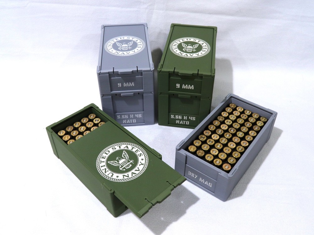 Stackable Ammo Boxes - Navy - No Live Ammo!