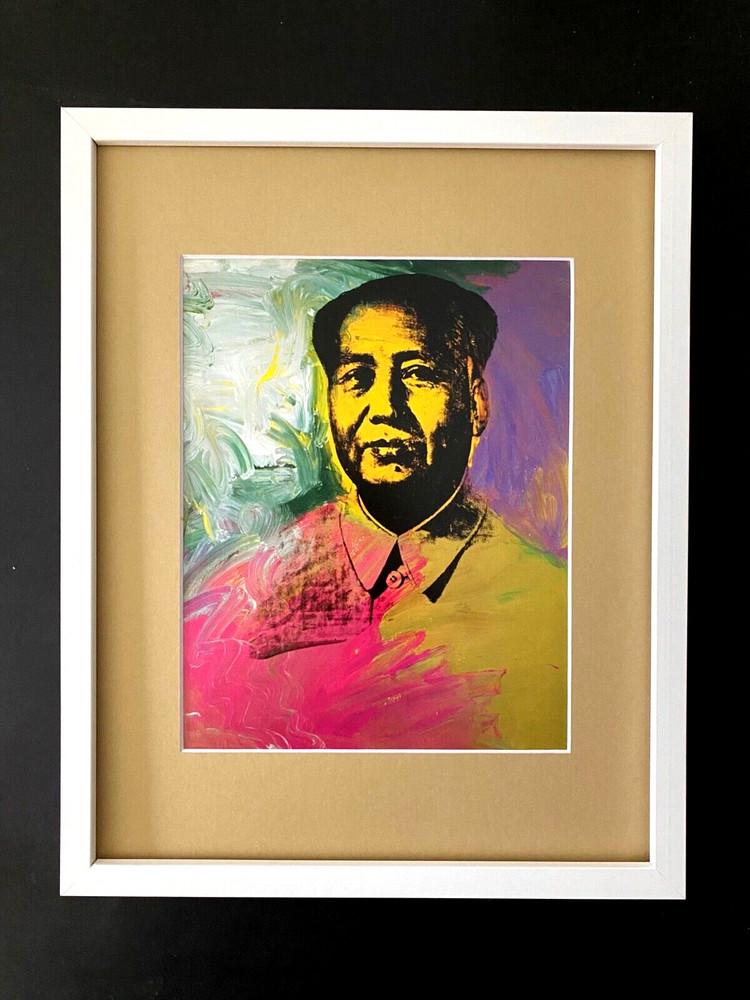 ANDY WARHOL + RARE 1984 MAO CHINA PRINT MATTED AND FRAMED