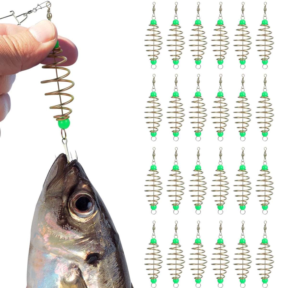24Pcs Spring Carp Feeder Spring Fishing Feeder Bait Carp Fishing Baits Hook US