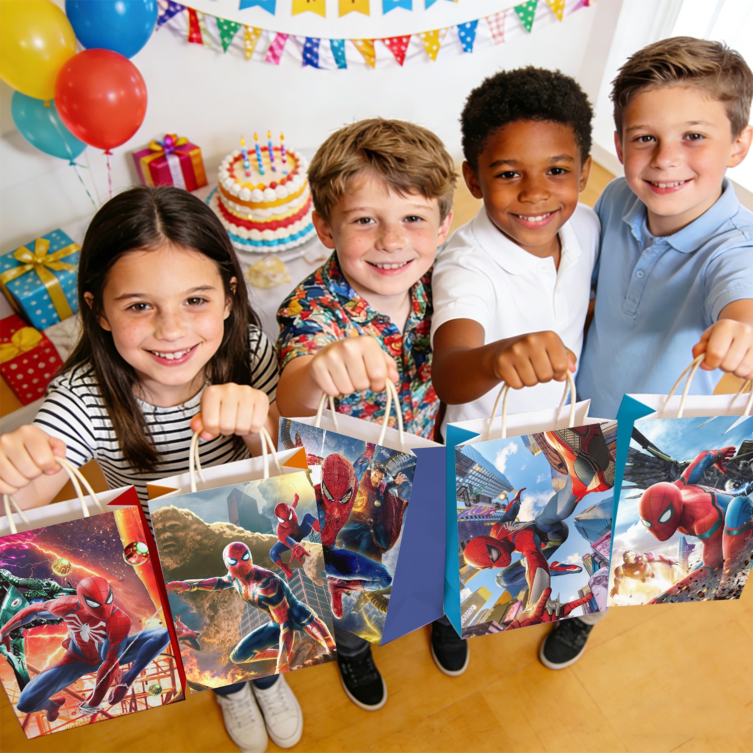 18 Pcs Spiderman Party Favors Gift Bag Avengers Goodie Bags Loot Bags Food Bags