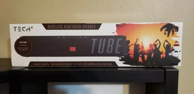 Tech 2 Tube Wireless Bluetooth Black Speaker NIB Party Mode 5+ Hours