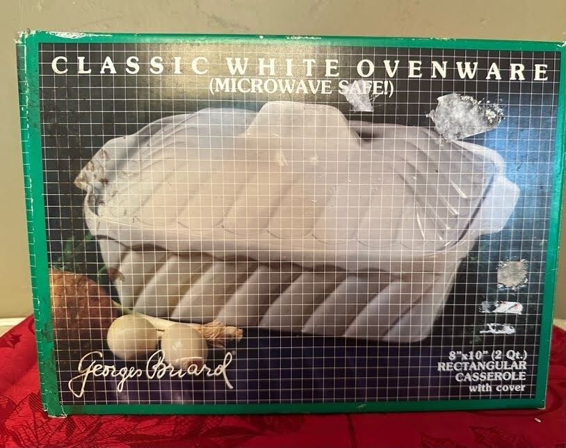 Georges Briard White Ovenware Rectangular Covered Casserole PRICE REVISED!!