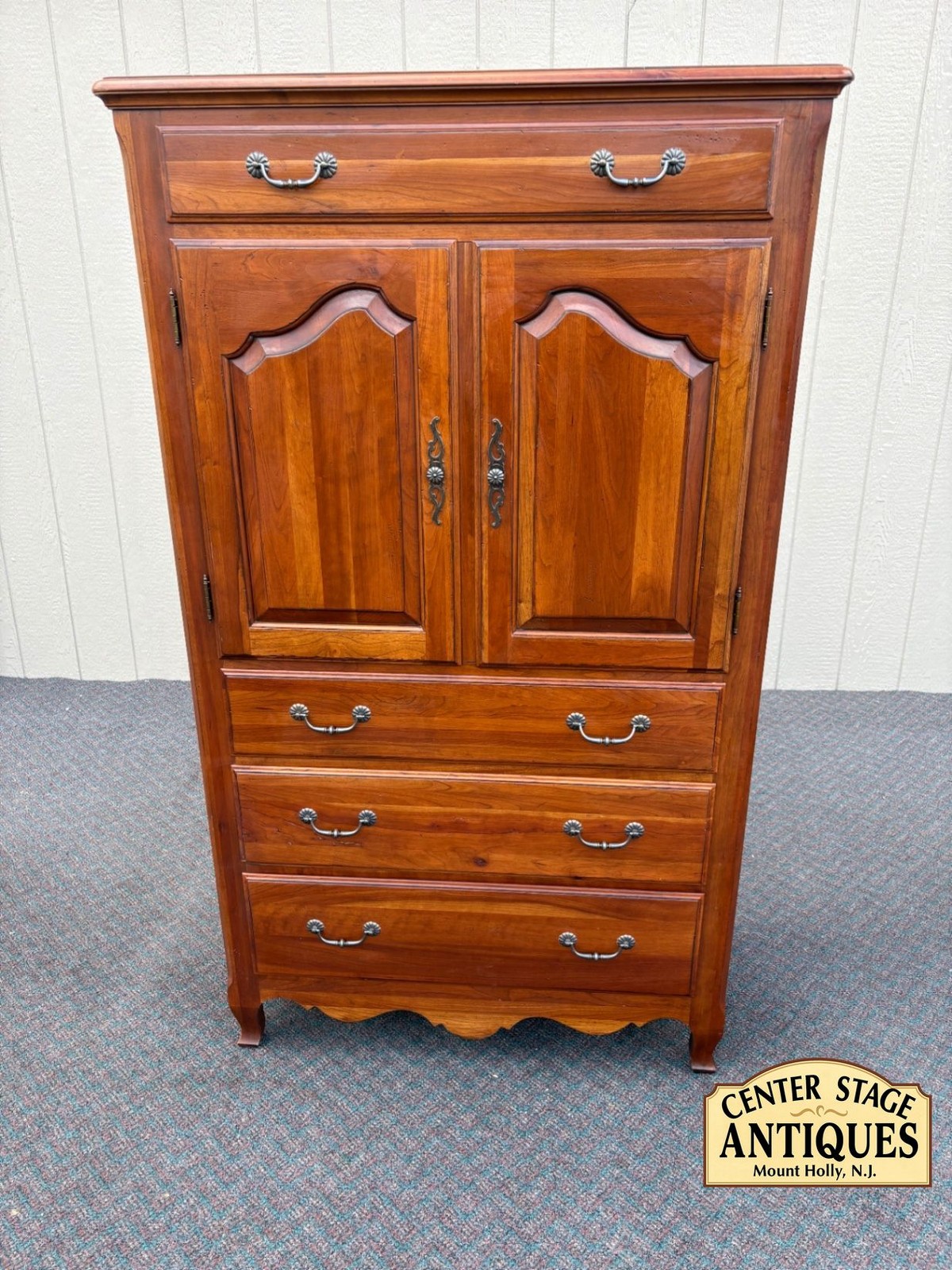 67581 Ethan Allen MAISON Cherry High Chest Dresser with Elegant Hardware