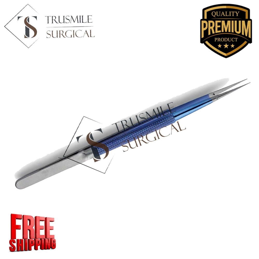 Premium Titanium Micro Forceps 21cm Straight 0.4mm Tip Surgical Instruments