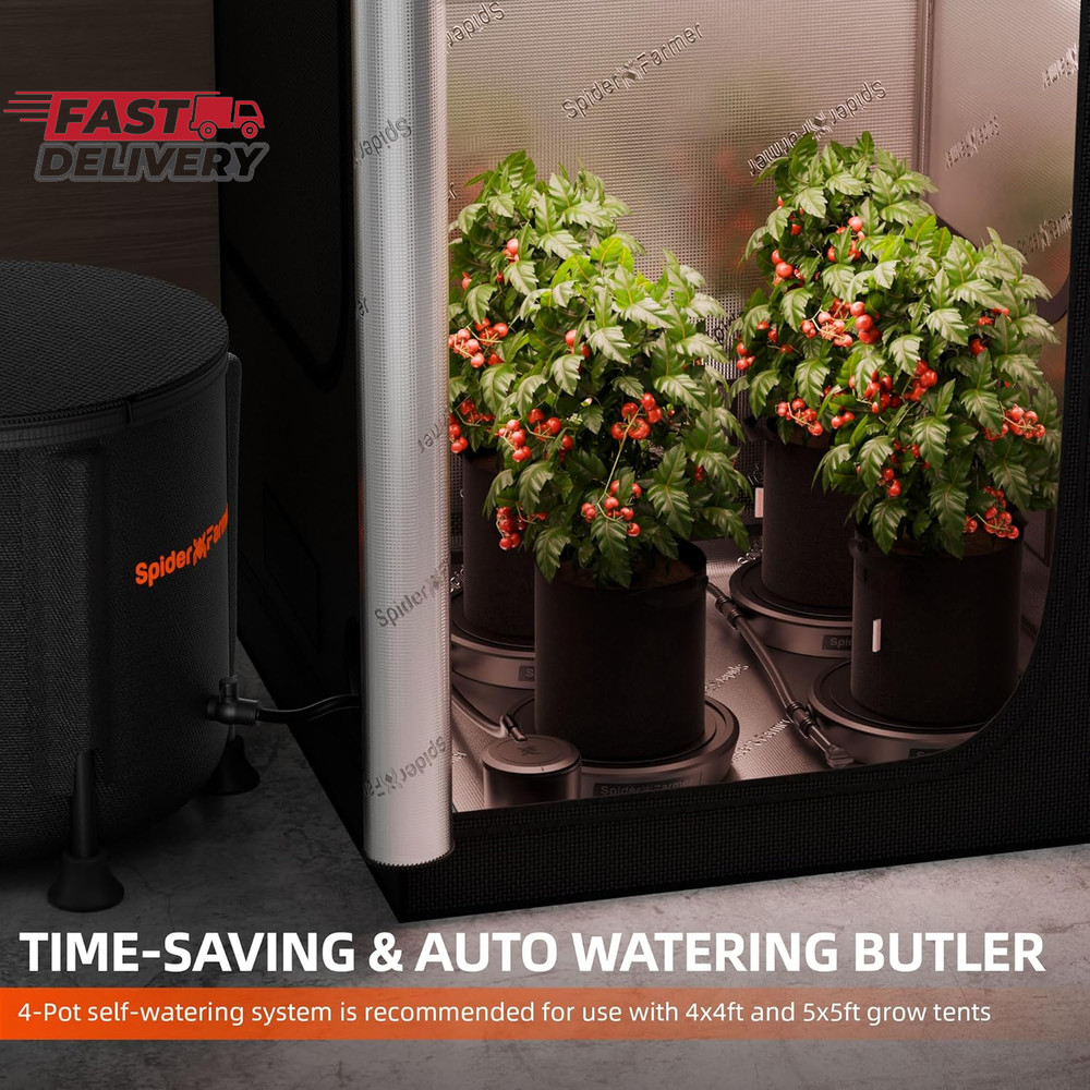 Spider Farmer Gravity-Fed Self-Watering System, 4-Pack Auto Watering System with