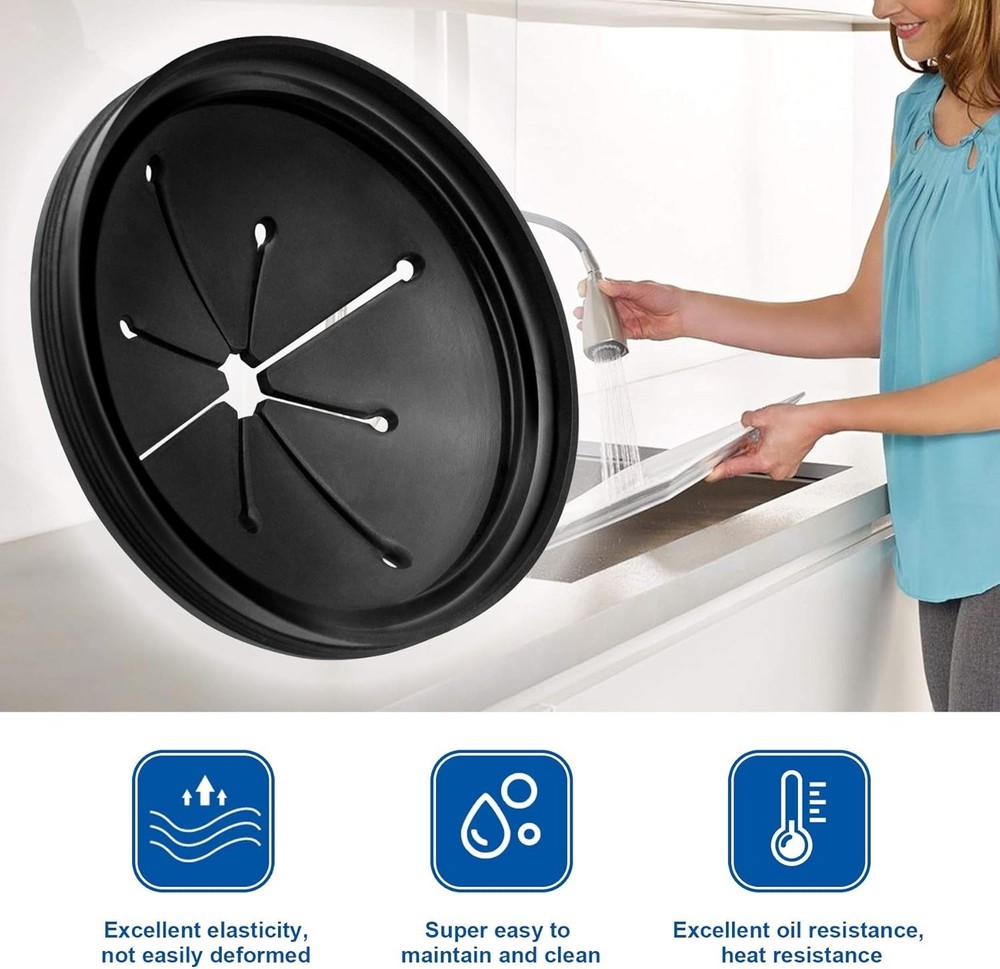 Multi-Function 3 3/8 Inch Garbage Disposal Sink Baffle - Noise and Splash Shield