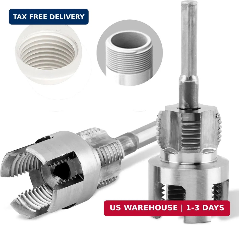 Pipe Threading Tool for Internal & External Threads, 2pcs Dual End 1/2" NPT & 3/