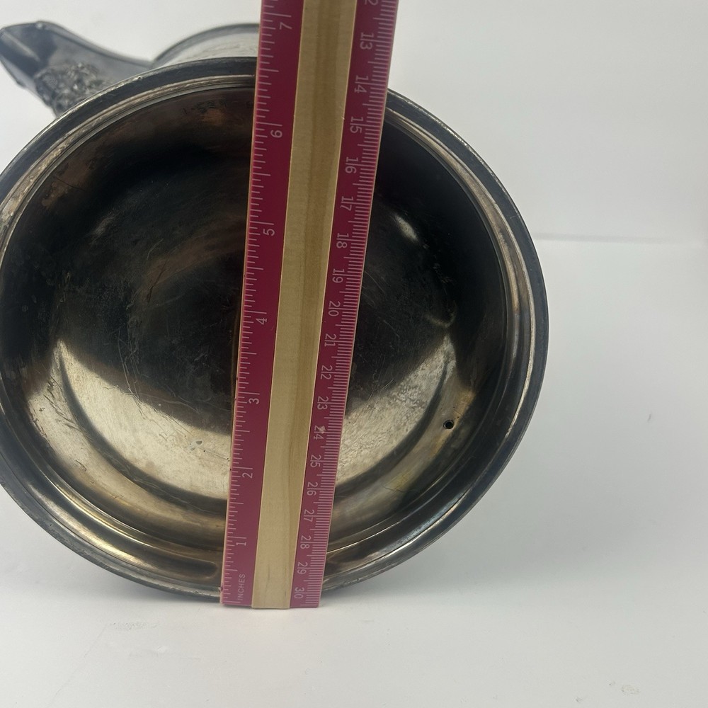 Victorian C. Webster & Sons Quadruple Plate Ice Water Pitcher Monogram “M”