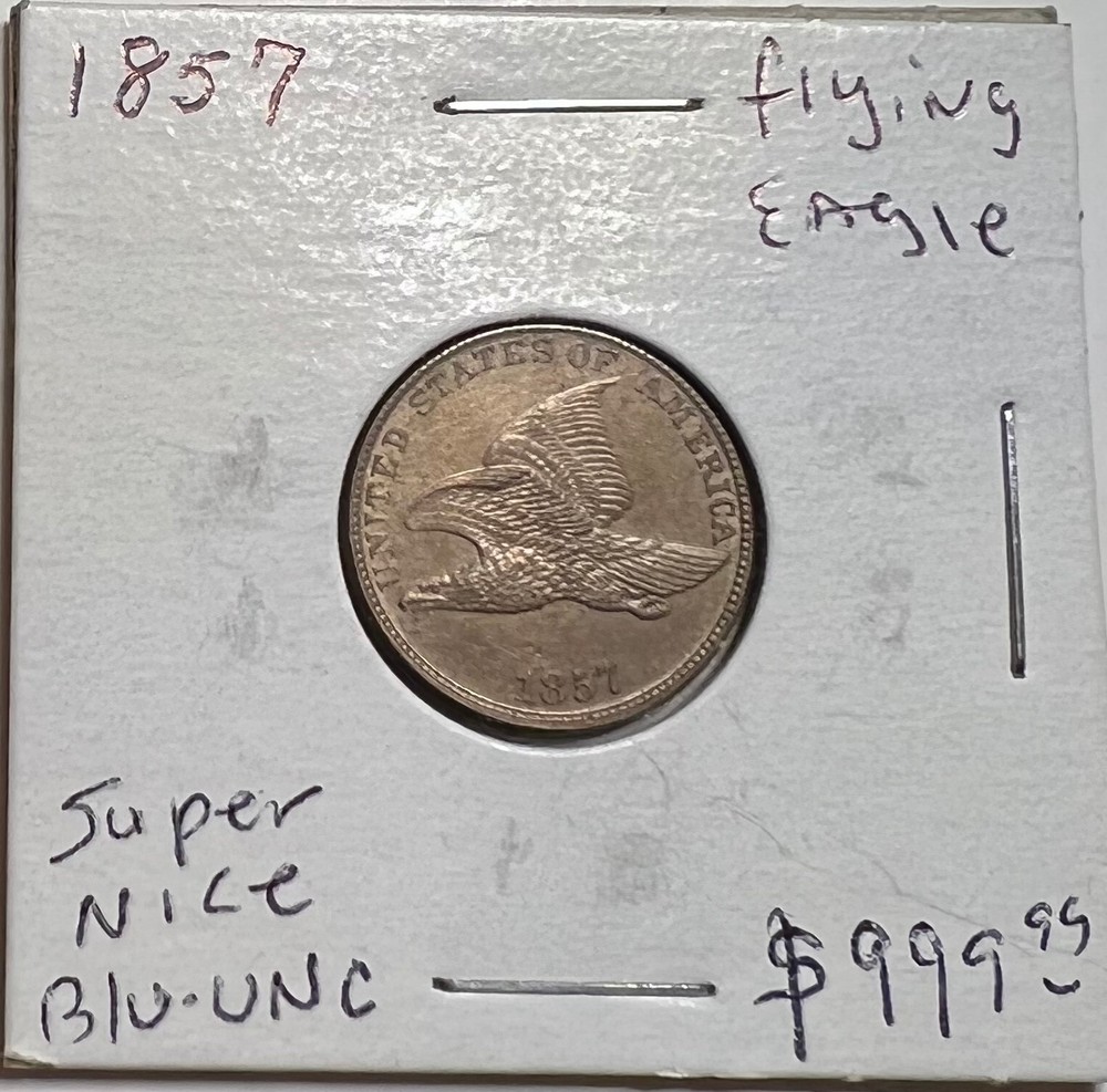 1857 Flying Eagle Copper Cent 1C Beautiful Strike!! Super Nice !!