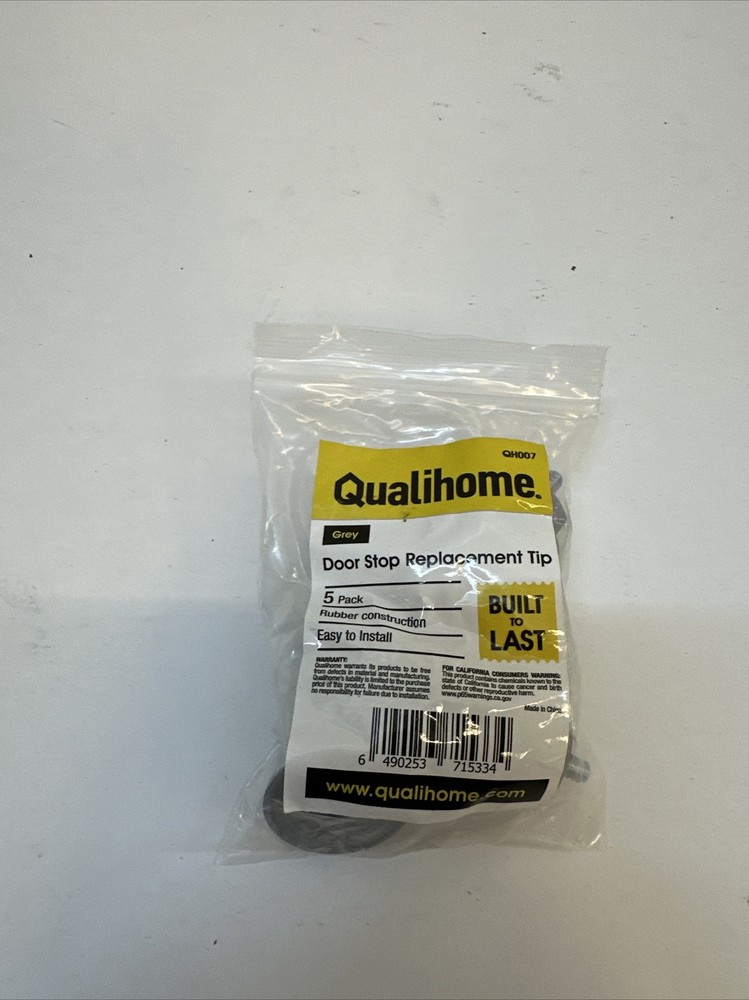 Replacement Rubber Tip for Kickdown / Drop Down Door Stop Holder, Grey, 5 Pack