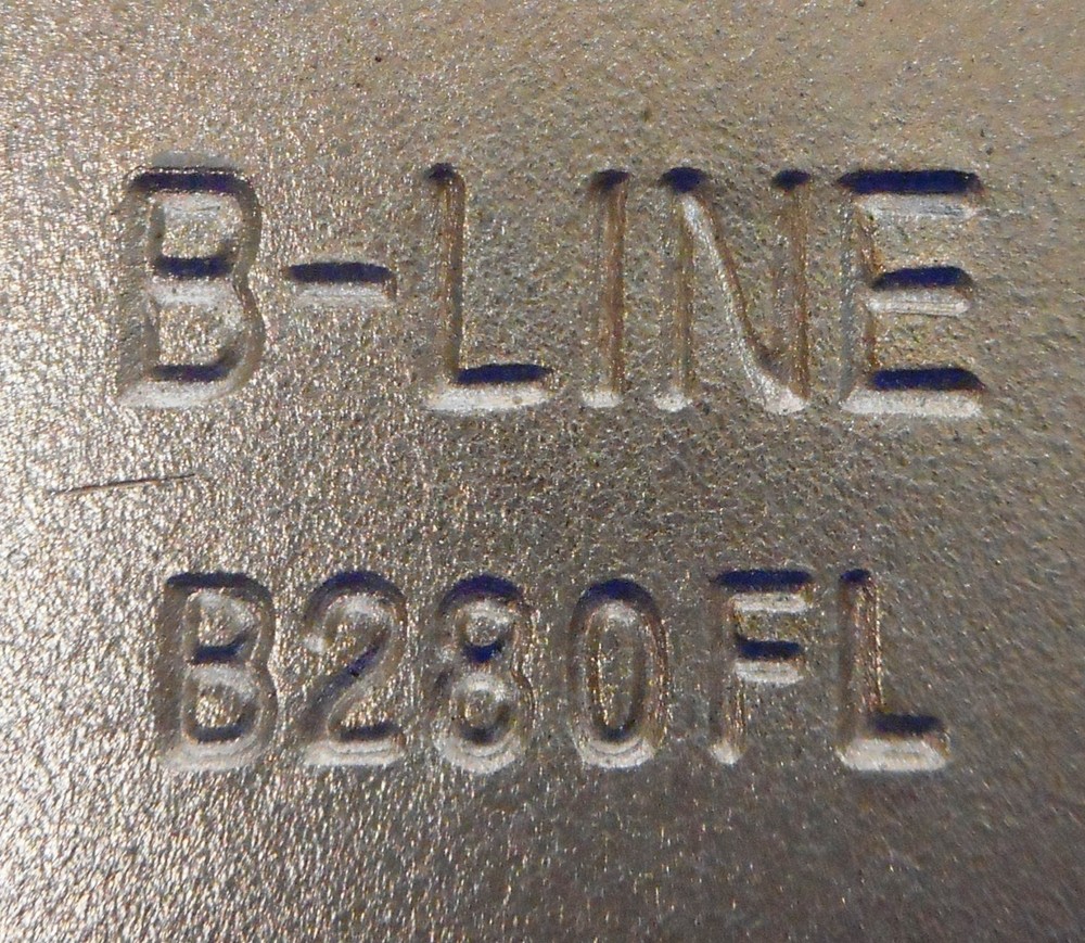 COOPER B-LINE B280FL, POST BASE, ZINC PLATED, 3-1/2" POST HEIGHT