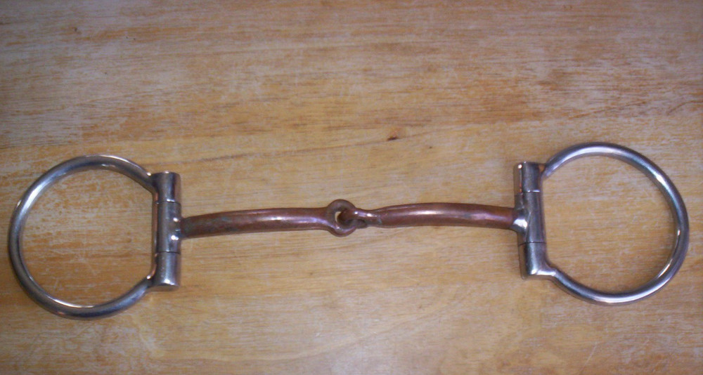 Used Stainless Western Dee Snaffle Bit with  Copper 6" Mouth