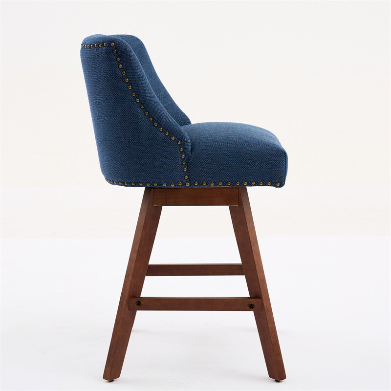 Set 2 Counter Height Swivel Barstools,26'' H Seat Height Upholstered Bar Stools