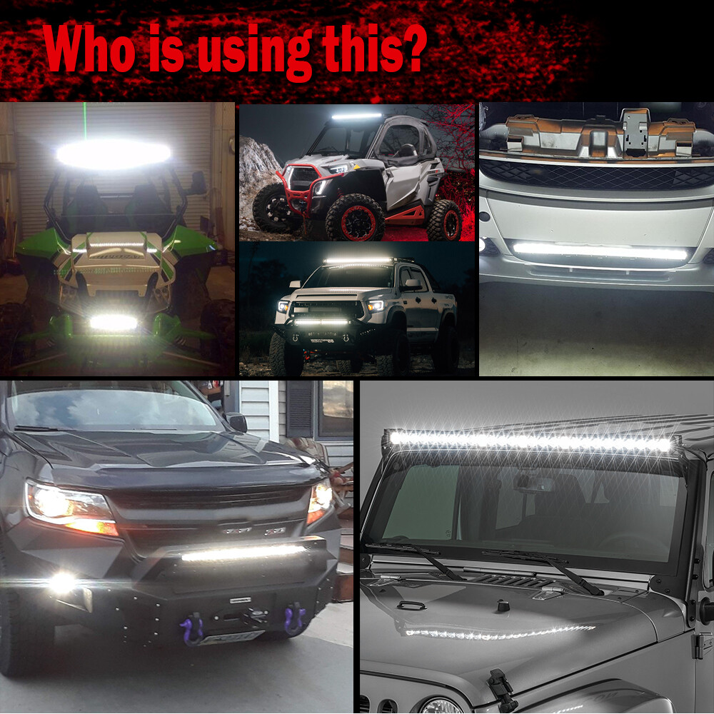 Roof 50" +7" LED Light Bar+3" Dual Color Pods Wire Kit For Can-Am Maverick X3