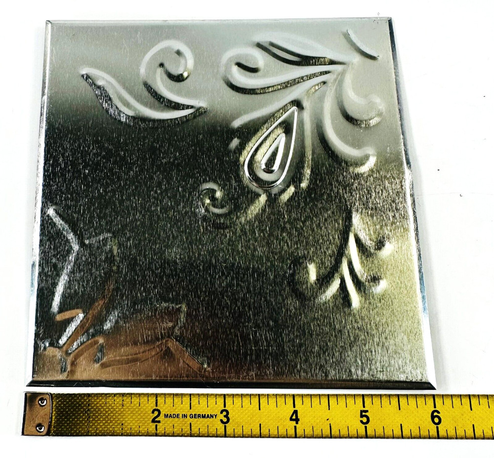 Embossed Silver Kitchen Tiles Set of 2