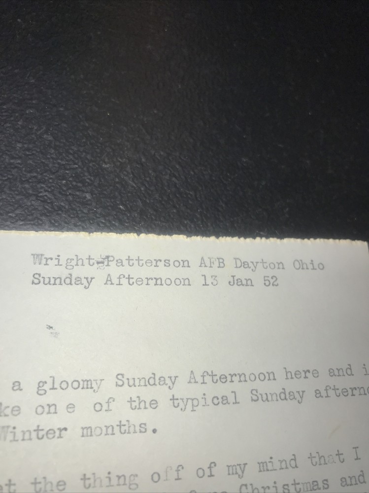 1952 Wright - Patterson - Air Force Base Letter - Wright Field - Ohio Sergeant