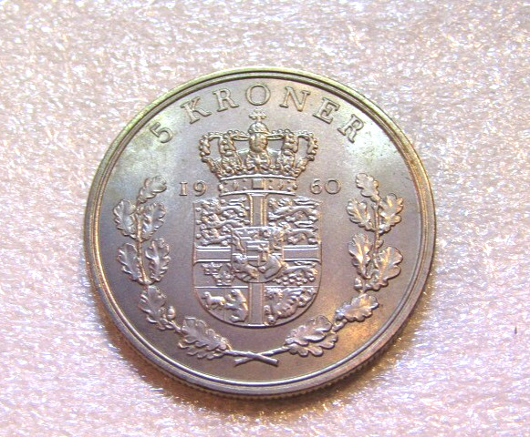 1960 Denmark 5 Kroner unc Coin