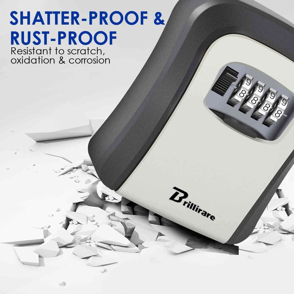 2 Pack Key Lock Box Waterproof Combination Lockbox Wall Mount 4 Digits Resett...