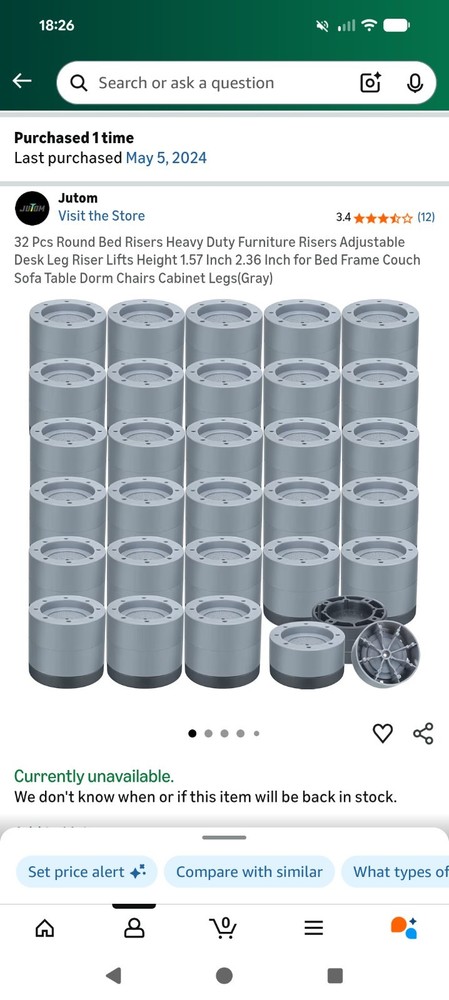 NEW LOT 24 chair feet rubber protector & 18 (2x9) bed risers feet stackable