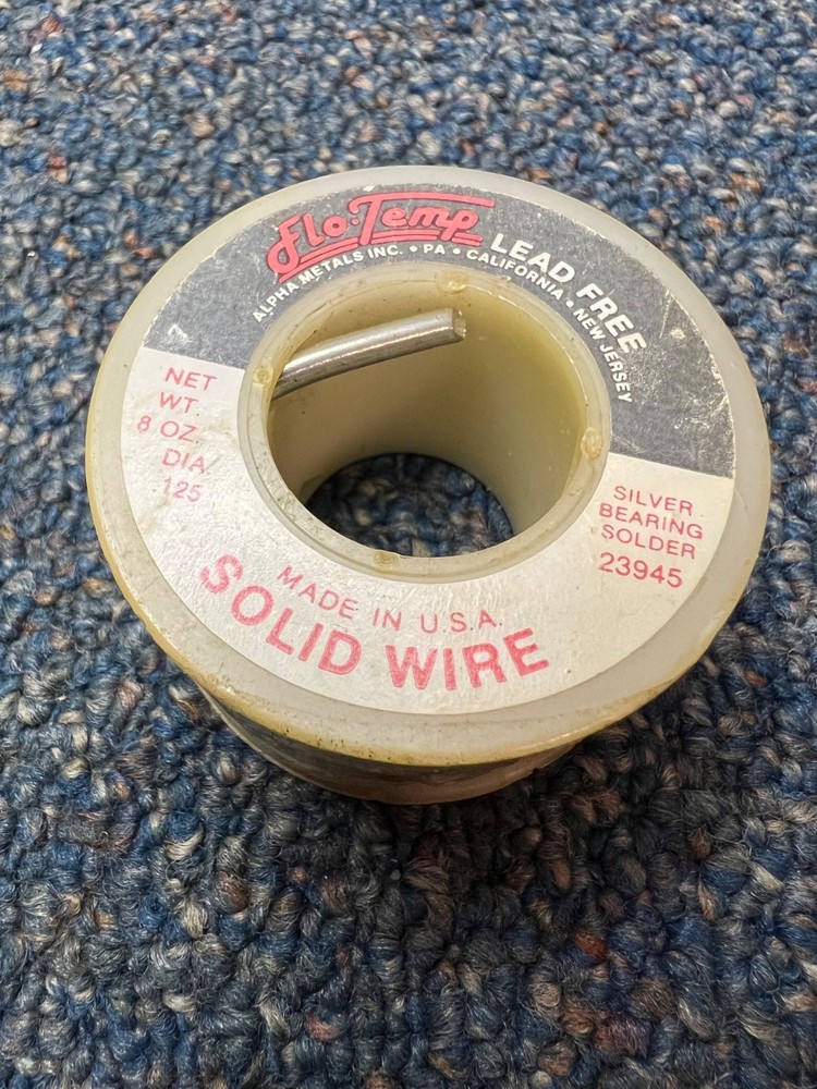 Alpha Flo-Temp 23945 lead-free solder, .125 solid wire, 8 oz. roll, unopened