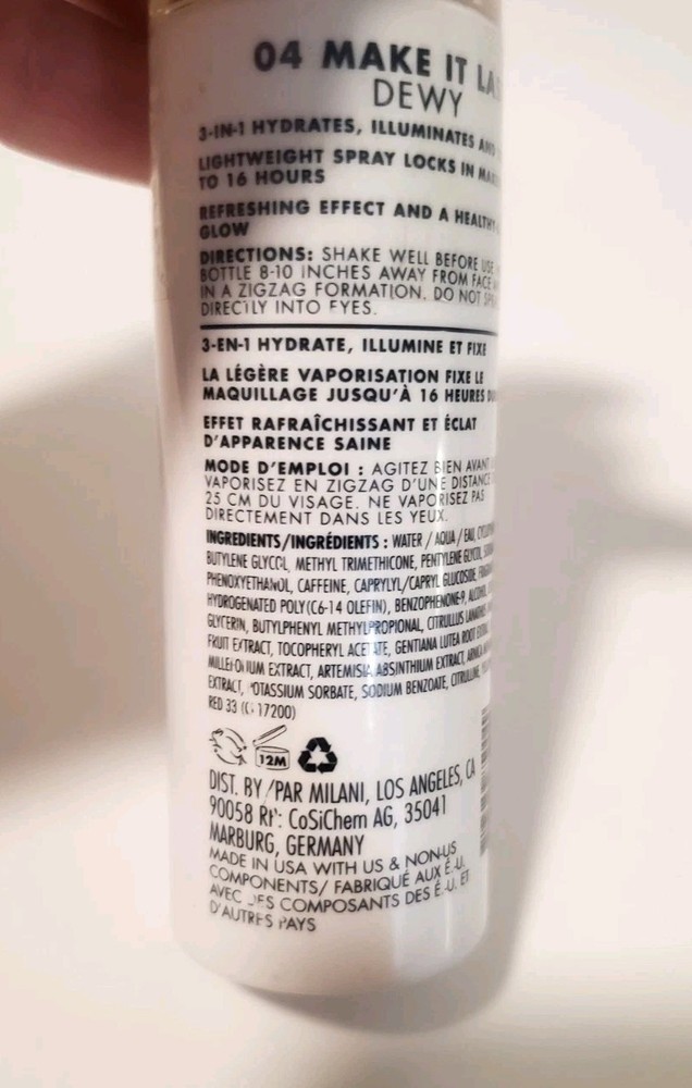 Milani Make It Last Dewy Setting Spray Sealed 2.03 fl oz