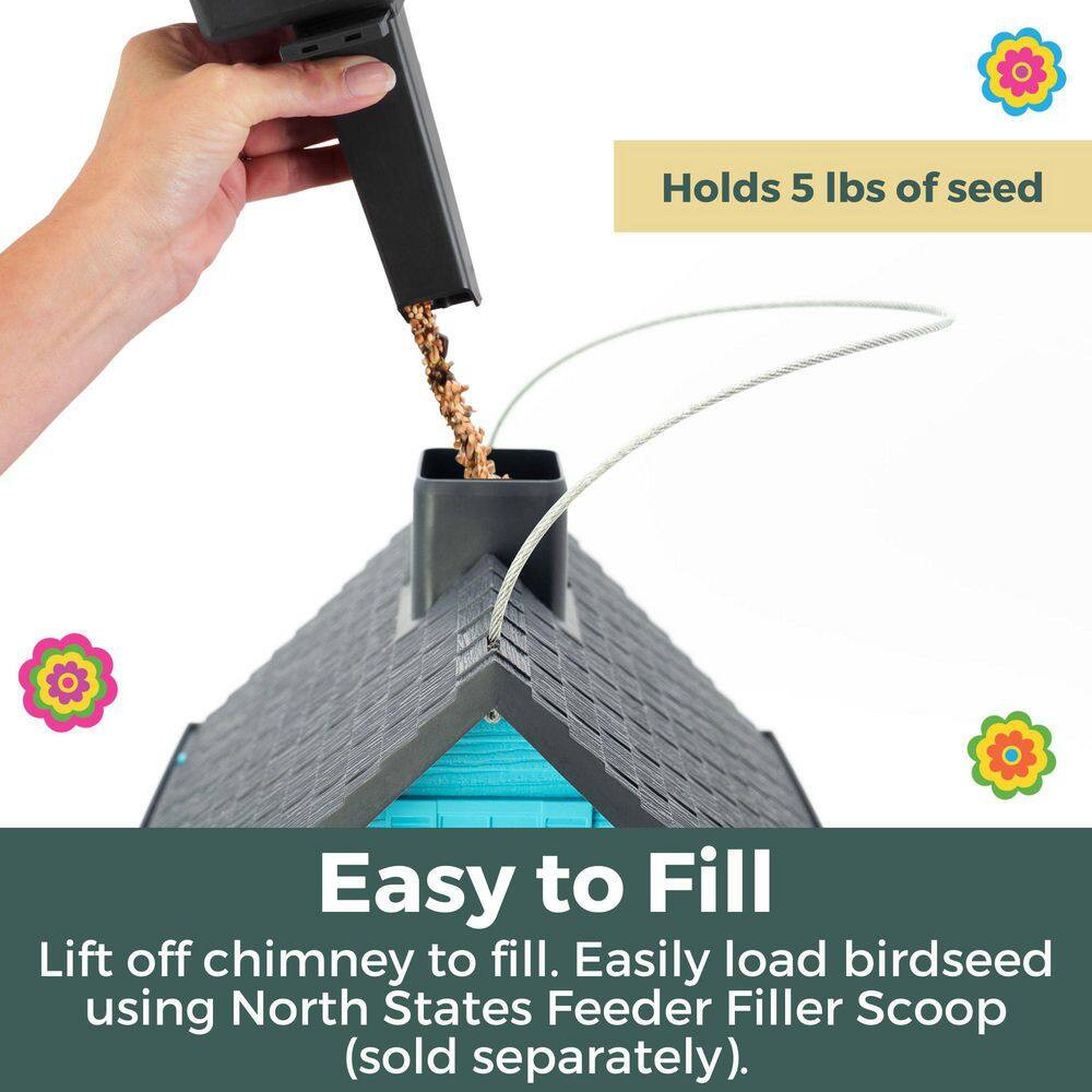 Fiesta Blue Cottage Plastic Birdfeeder