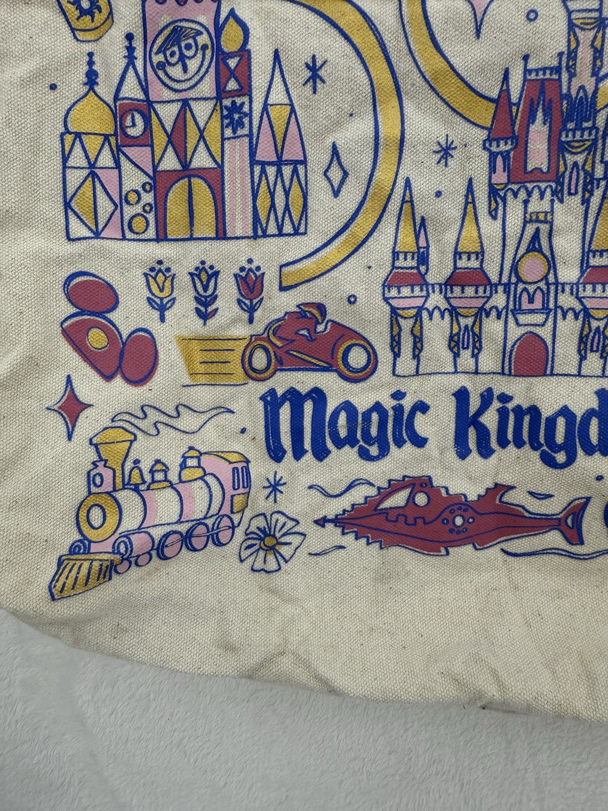 Starbucks Disney 50th Anniversary Cream Tote Bag Magic Kingdom