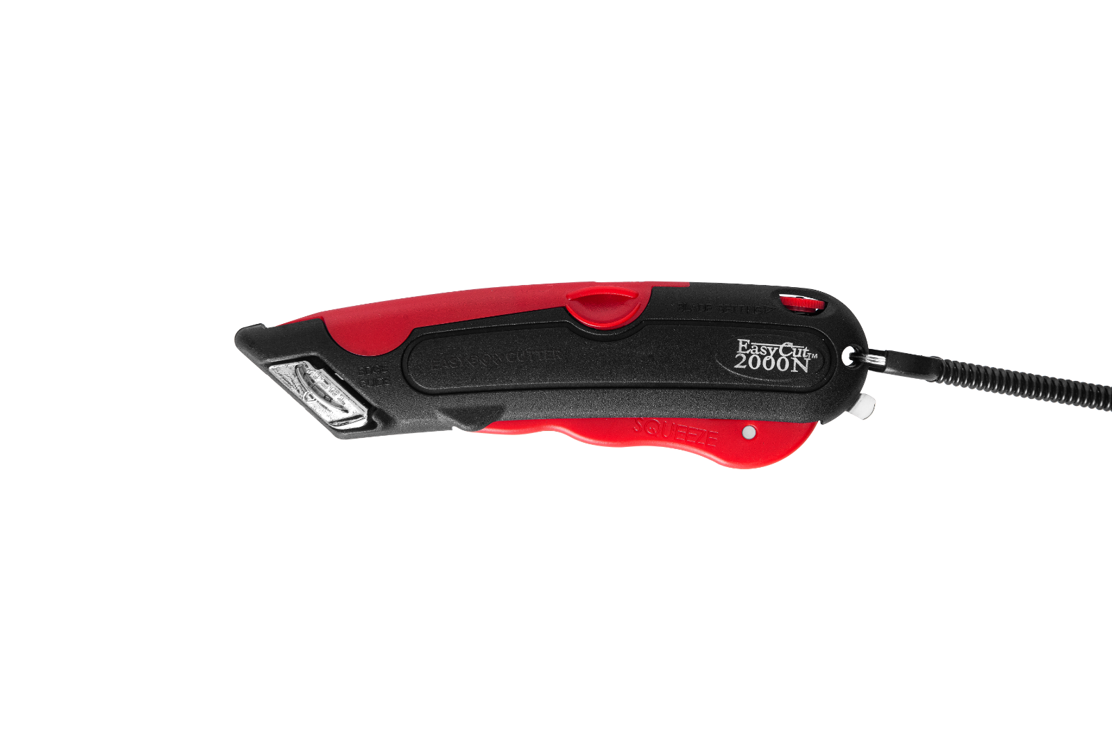 Easy Cut 2000N RED Safety Box Cutter Knife with Holster (Pack of 2 Cutters)
