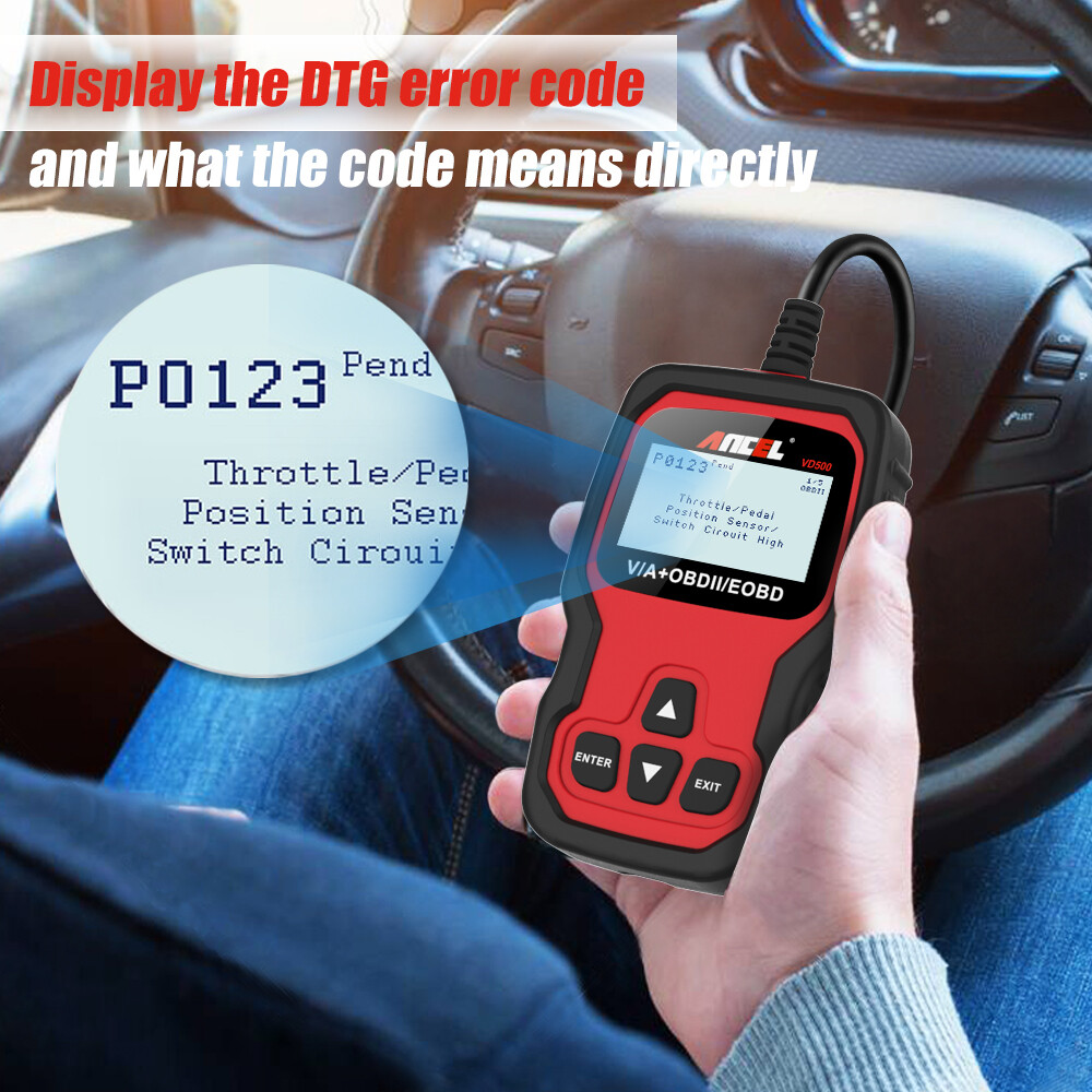 Ancel VD500 Car OBD2 Code Reader All System EPB ABS Oil Diagnostic Scanner Tool