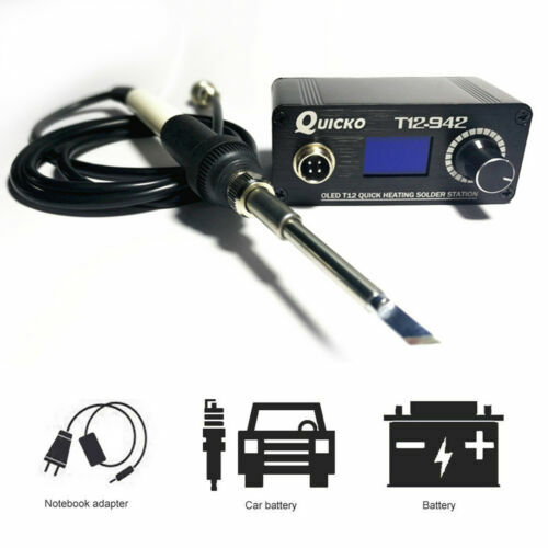 Mini T12-942 OLED Digital Soldering Station + Handle Iron Tips Welding Tool kit