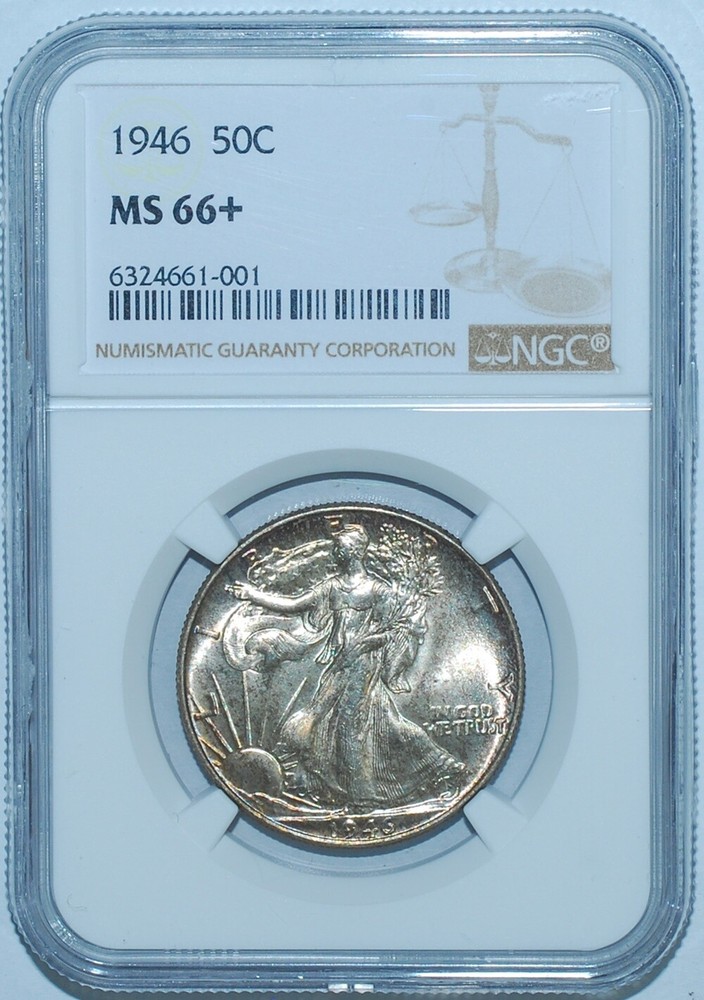 1946 P NGC MS66+ Walking Liberty Half Dollar