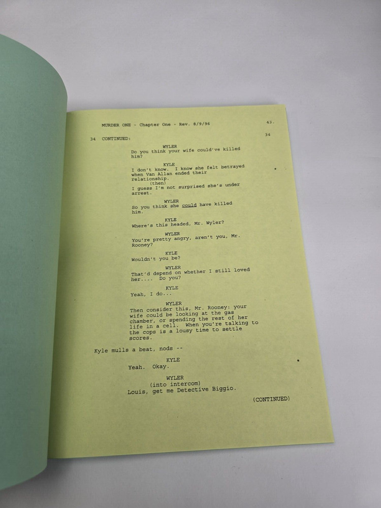 MURDER ONE / Doug Palau 1996 TV Script, Mary McCormack "Chapter One, Year Two"