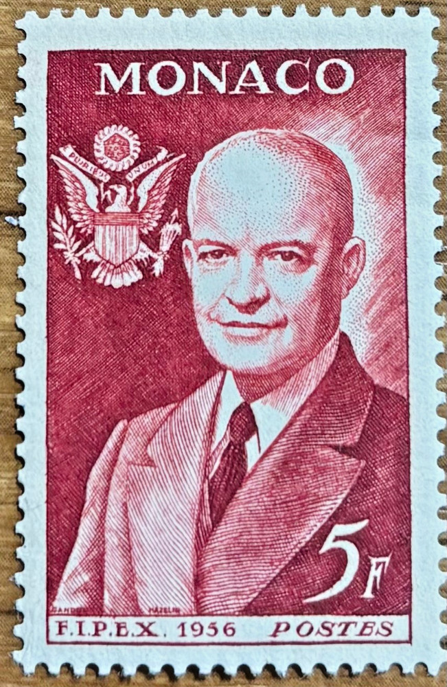 Monaco 5f Stamp Honoring Dwight Eisenhower. MNH.